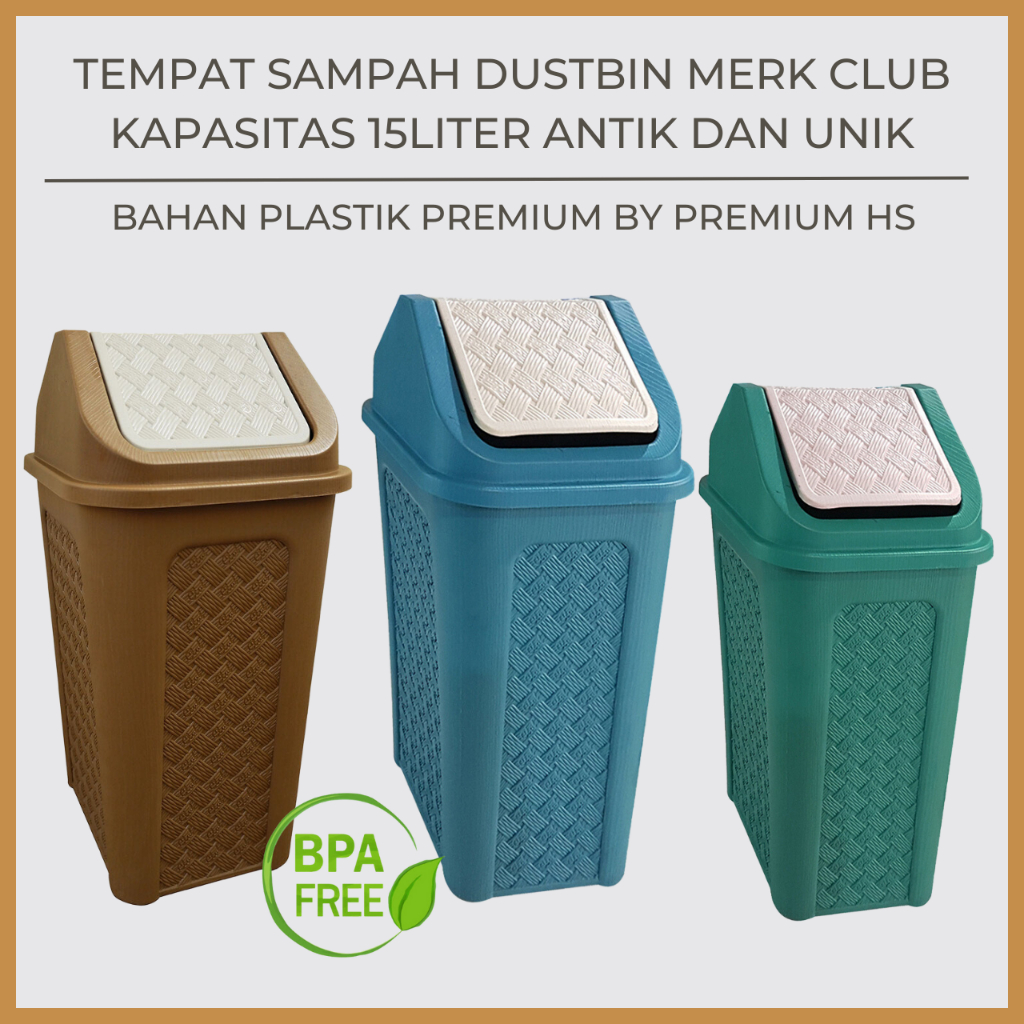 Jual Tempat Sampah Tutup Liter Motif Rotan Merk Club I Keranjang