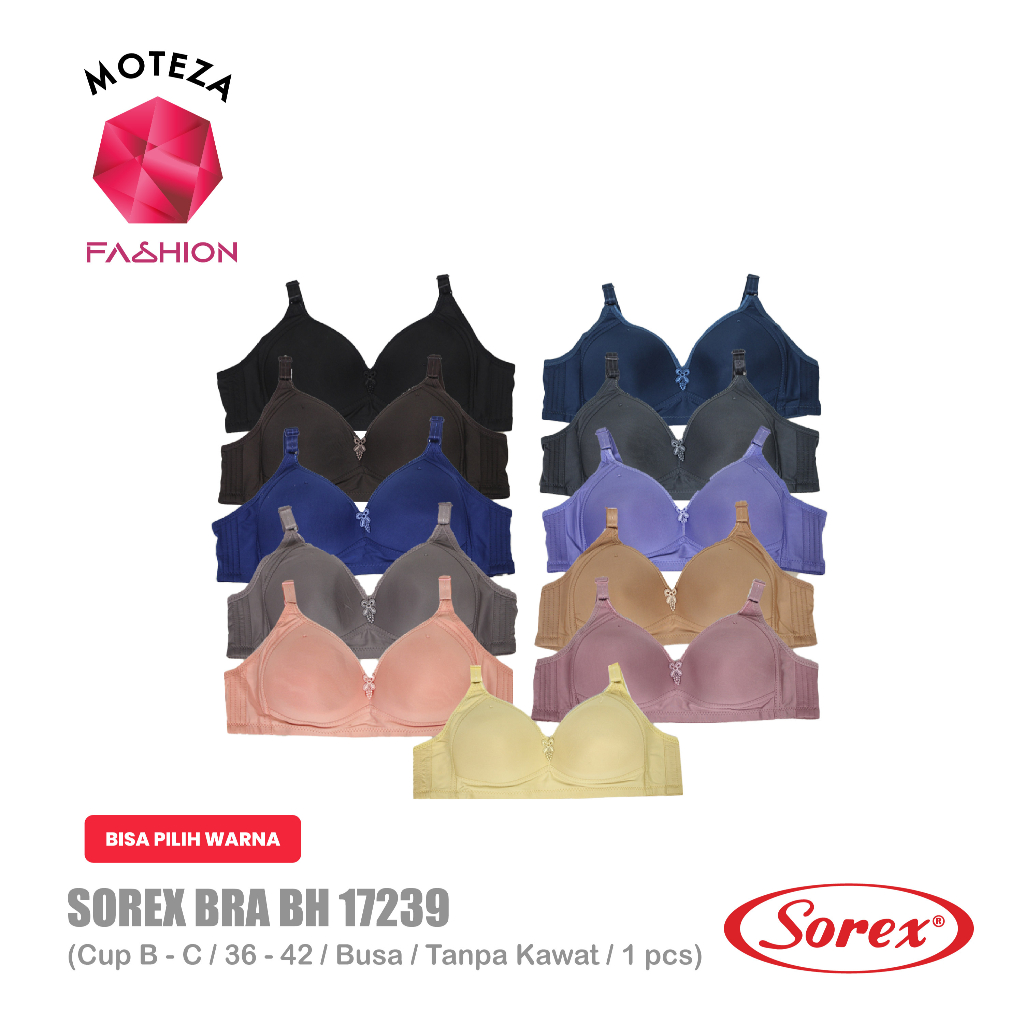 Jual Sorex 17239 Bra BH Wanita Tanpa Kawat Super Soft Busa Cup C Besar