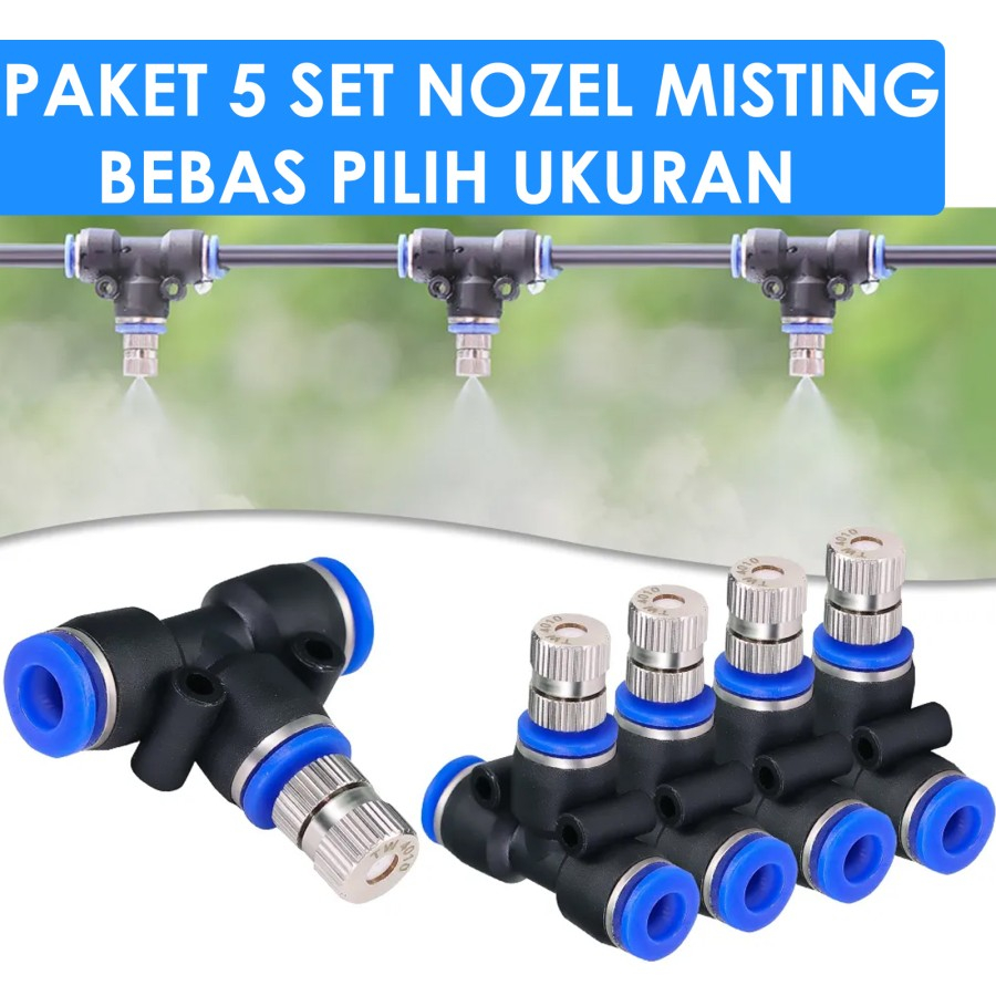 Jual Paket Nozzle Head Misting Sprayer Titik Tee Slip Lock Mm