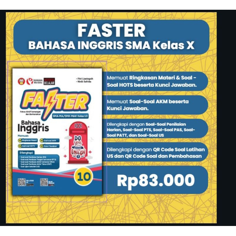 Jual BUKU RINGKASAN MATERI DAN LATIHAN SOA FASTER BAHASA INGGRIS SMA MA