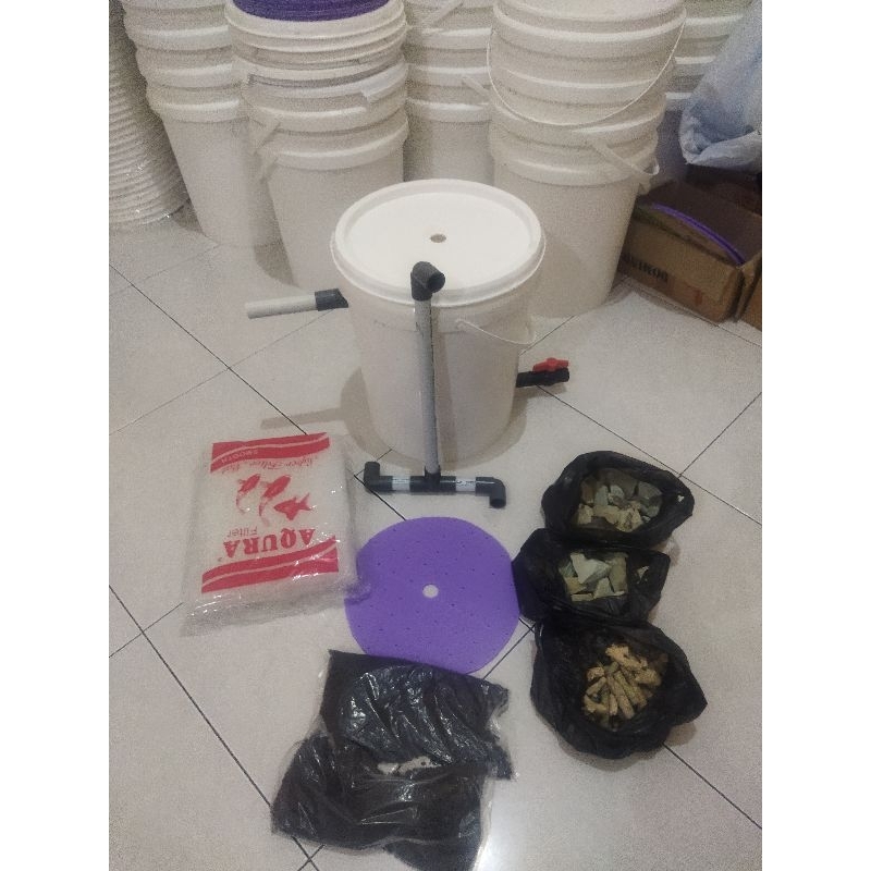 Jual Ember Bio Filter Kolam Ikan Koi Kura Kura Lobster Input Atas Plus