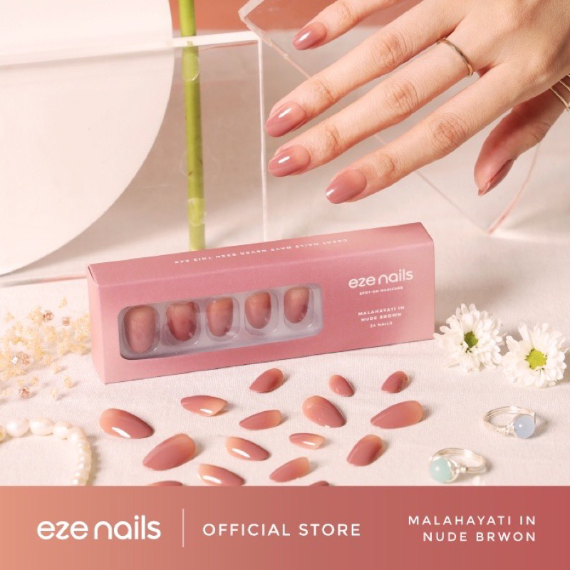 Jual Malahayati In Nude Brown Eze Nails Spot On Manicure Kuku Palsu