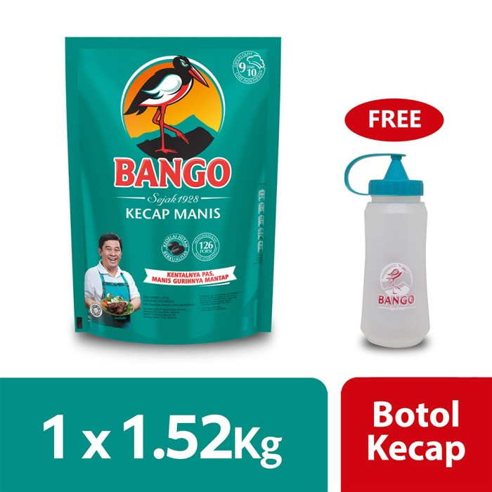 Jual Bango Kecap Manis Pouch 1 5Kg Free Botol Kecap Bulat Shopee