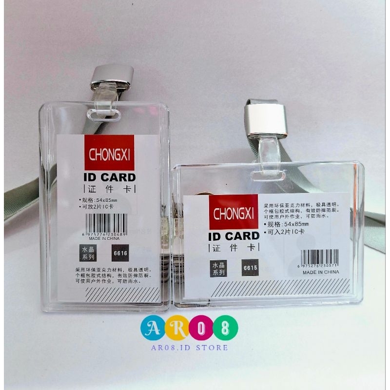 Jual Tempat Id Card Acrylik Tali Frame Holder ID Card Name Tag