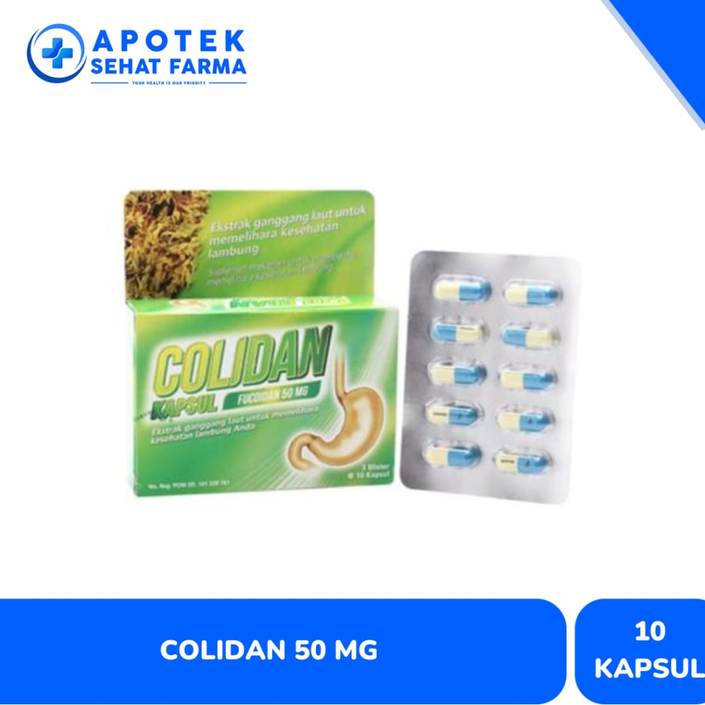 Jual COLIDAN FUCOIDAN 50MG STRIP ISI 10 KAPSUL SUPLEMEN LAMBUNG