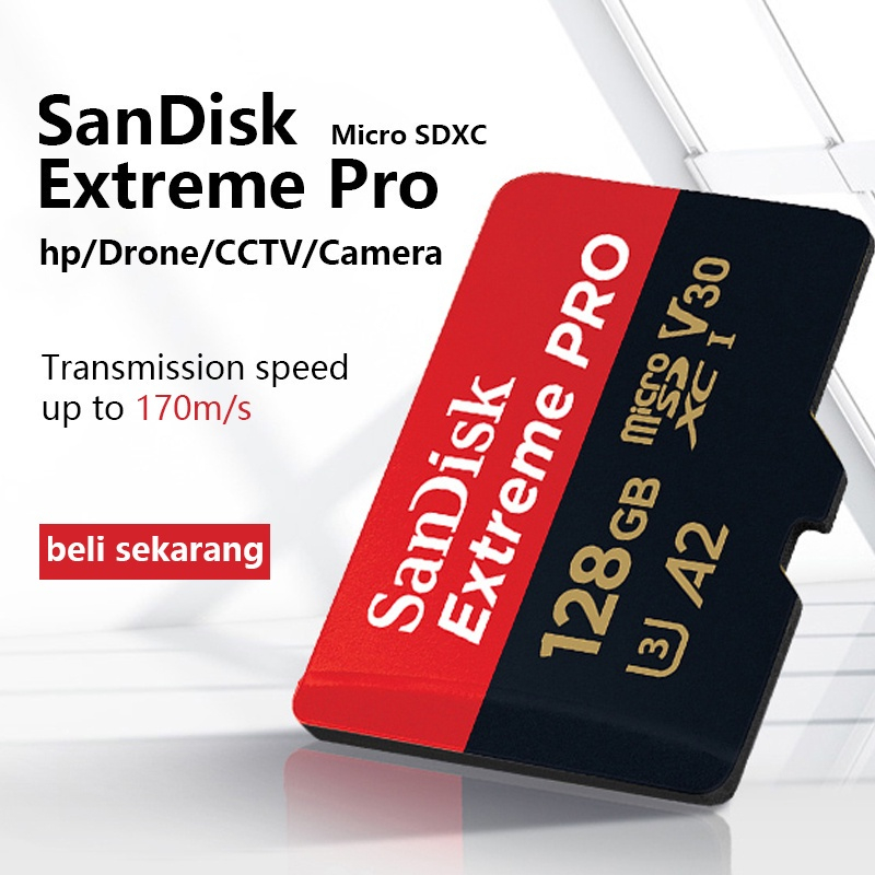 Jual SanDisk Extreme PRO Memory Card Hp 8 16 32 64 128 256 512gb Kartu