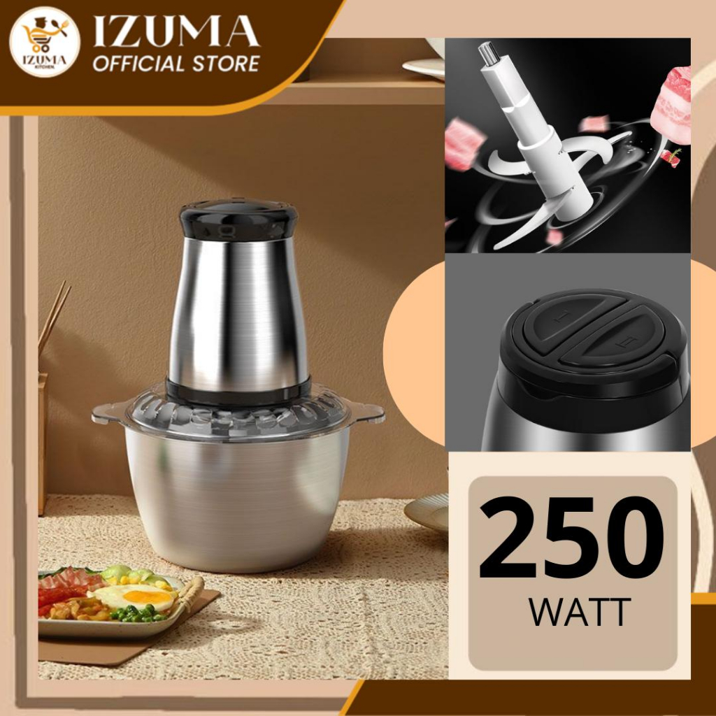 Jual IZUMA Blender Chopper Stainless Steel 2L Penggiling Bumbu Daging