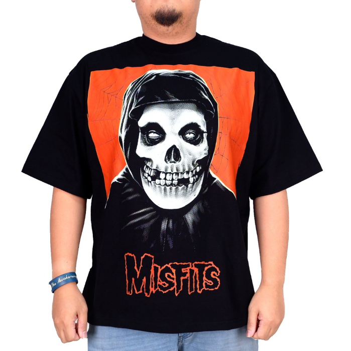 Jual Misfits Skull Hood Music Band Kaos Oversize Tshirt Hitam Shopee