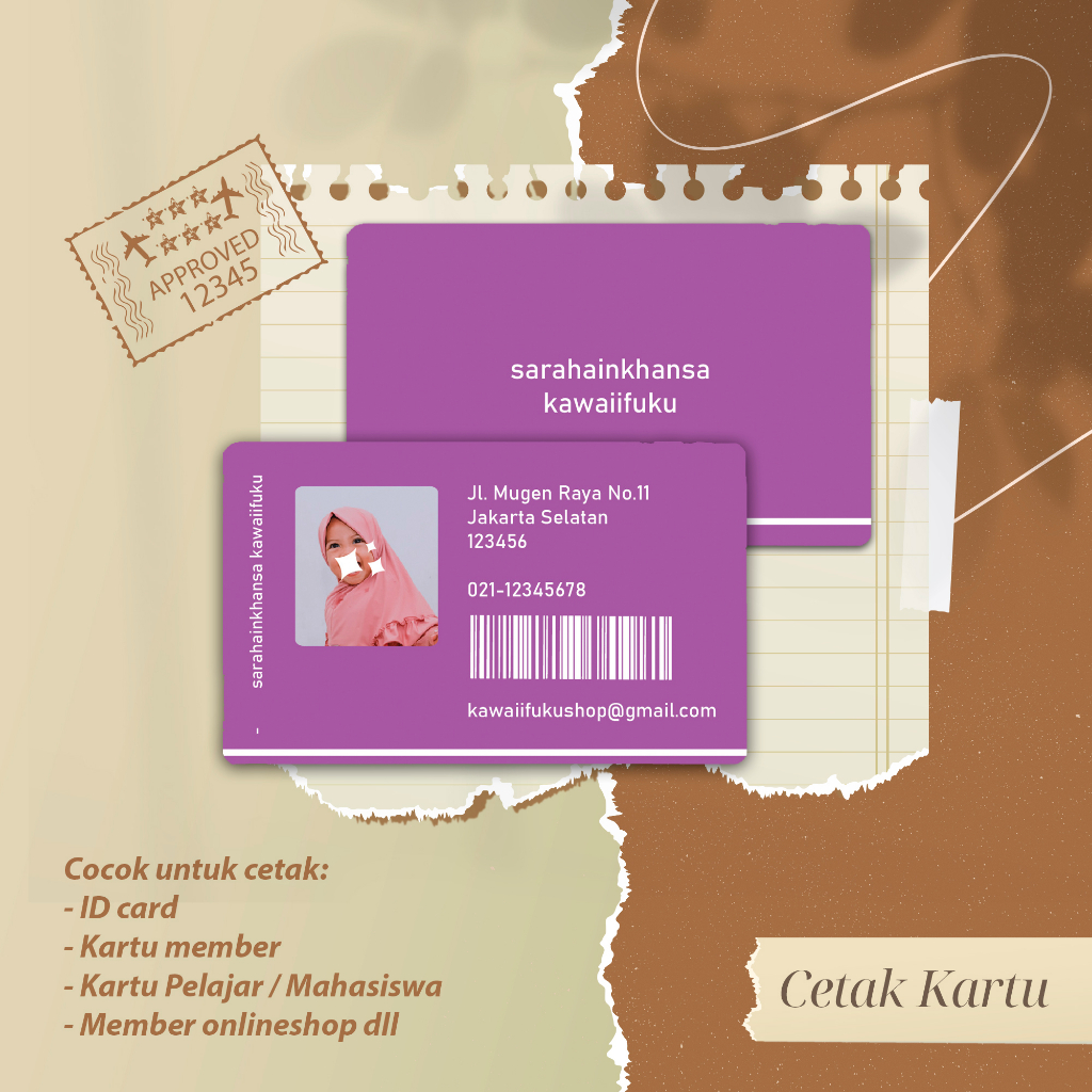 Jual Tebal Anti Air Cetak Kartu Id Card Pvc Premium Kartu Member