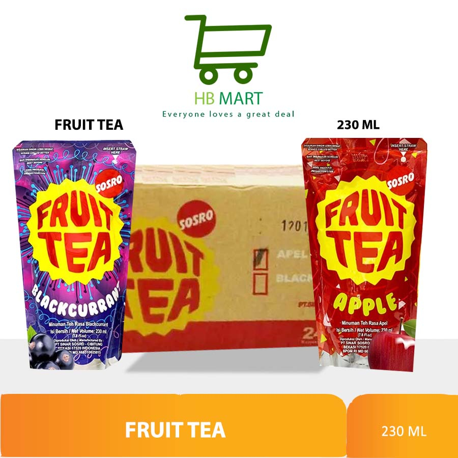 Jual FRUIT TEA TEH POUCH 230ml SOSRO 1 Dus Isi 24pcs Shopee Indonesia