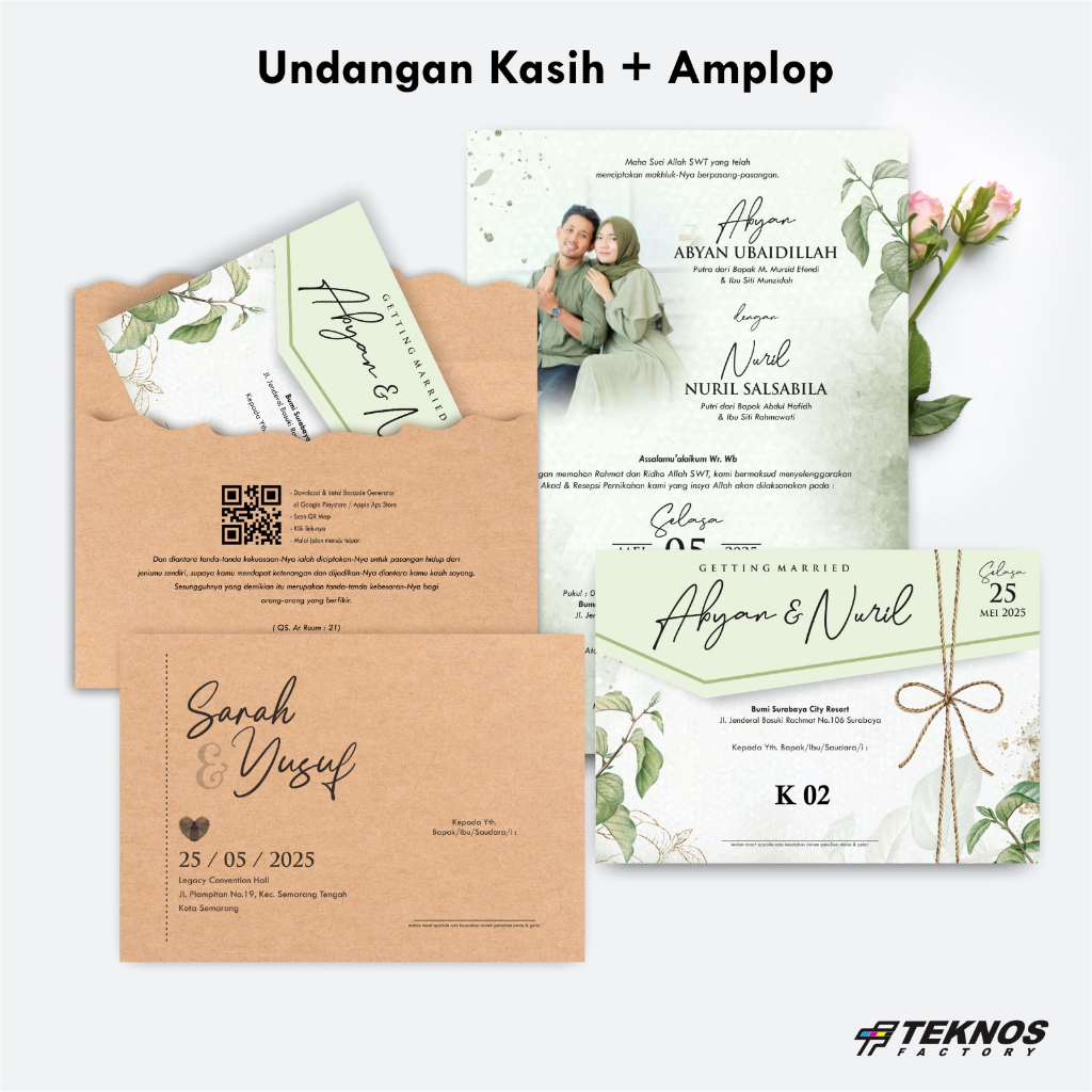 Jual Undangan Amplop Pernikahan Aesthetic Undangan Amplop Cetak