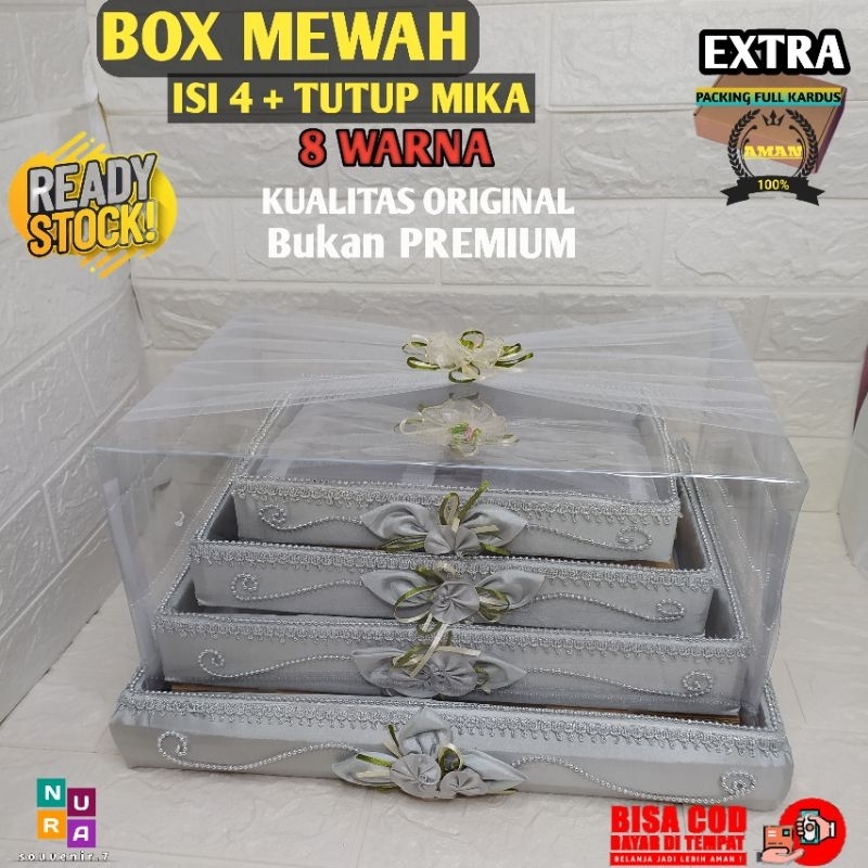 Jual Kotak Hantaran Versi Original Full Set Isi 4 Box Termasuk Mika