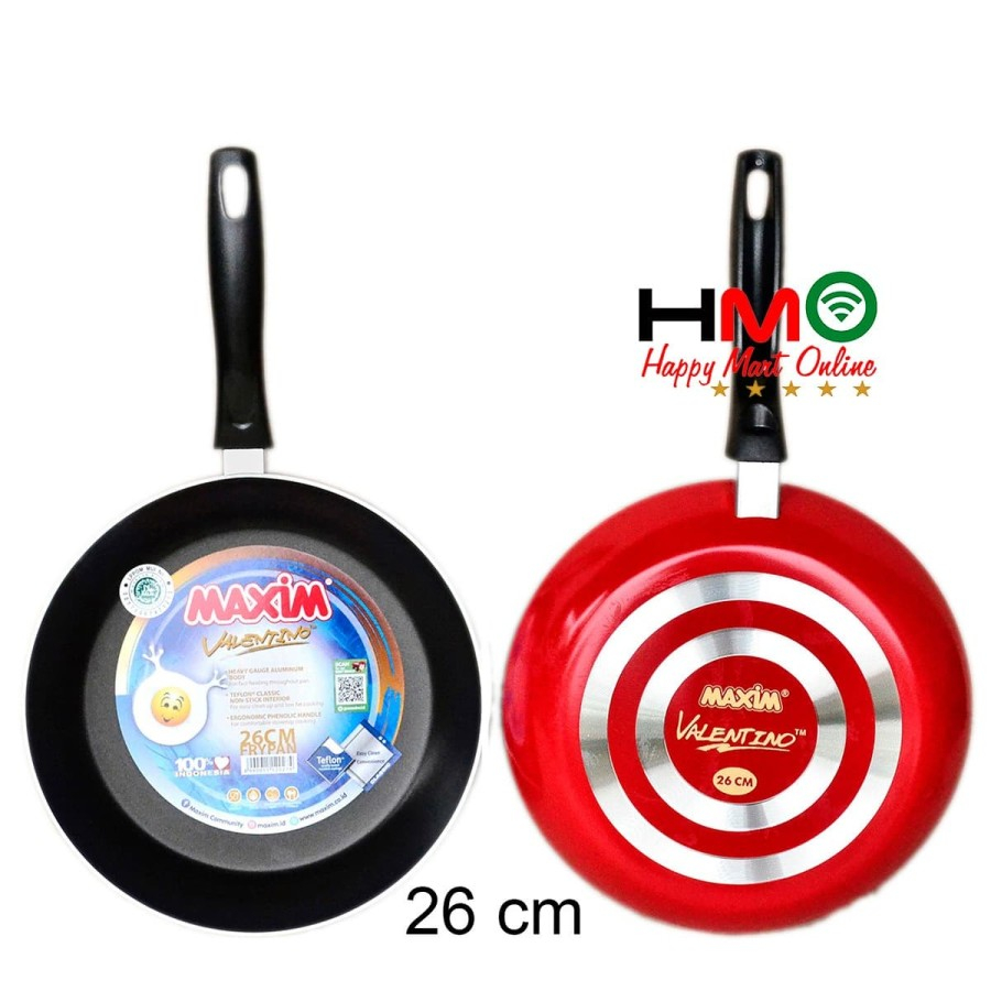 Jual Frypan Teflon Maxim Valentino Diameter 12 18 20 22 24 26 CM