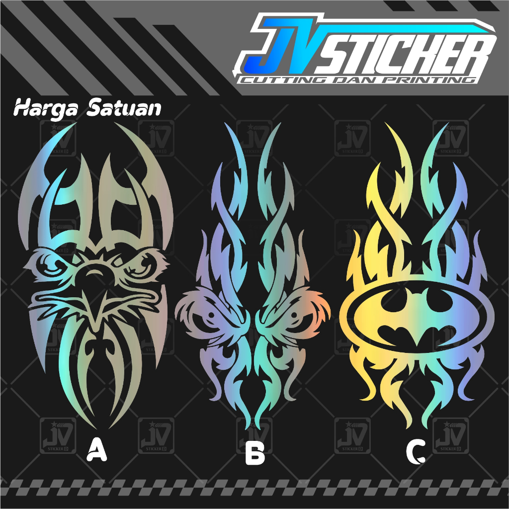 Jual STICKER TRIBALL SPACKBORD MOTOR CUTTING STICKER MURAH BATMAN ELANG