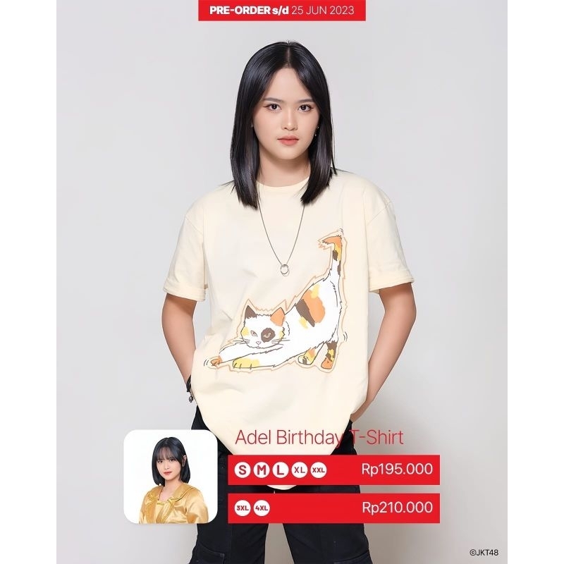 Jual Kaos JKT48 Birthday T Shirt Reva Fidela Adel 2023 Cream