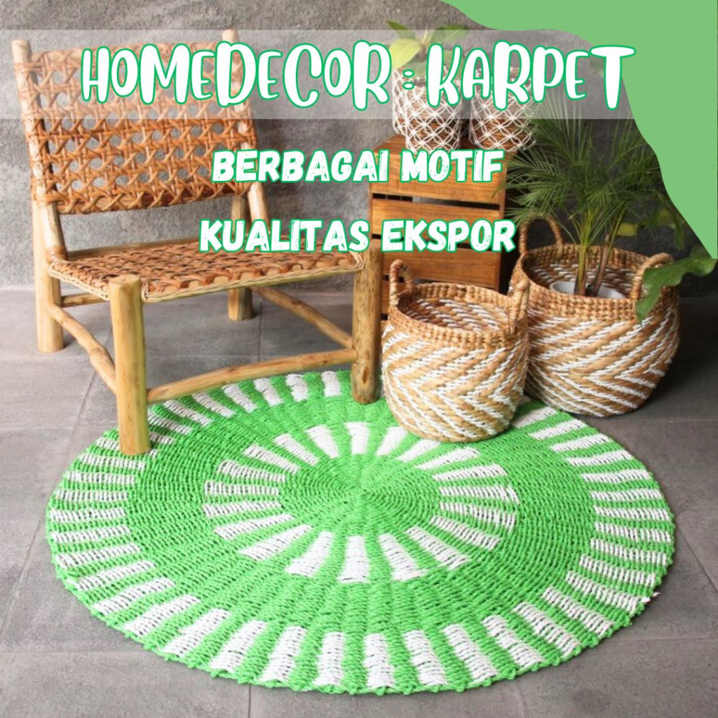 Jual RUG Anyaman SEAGRASS ENCENG GONDOK Karpet Anyaman Karpet Bulat