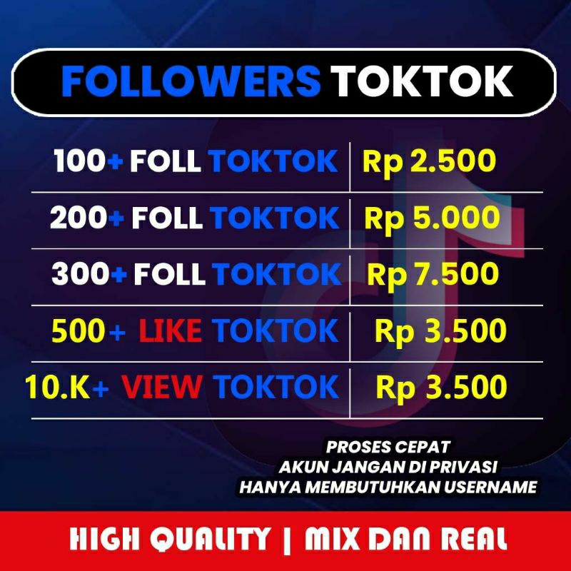 Jual Followers Tiktok Permanen Like View Save Share Fyp Shopee Indonesia