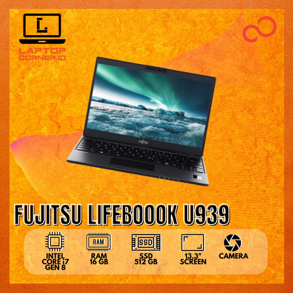 Jual Laptop Fujitsu Lifebook U939 Core I7 Gen 8 RAM 16GB SSD 512