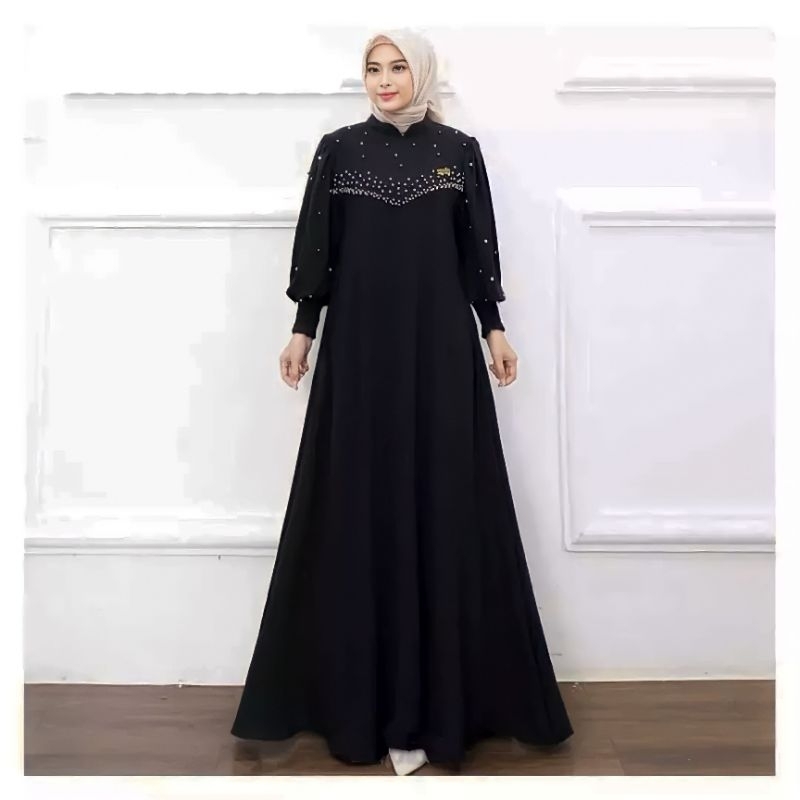 Jual Vioni Dress Kondangan Perempuan Dewasa Baju Gamis Crinkle Airflow