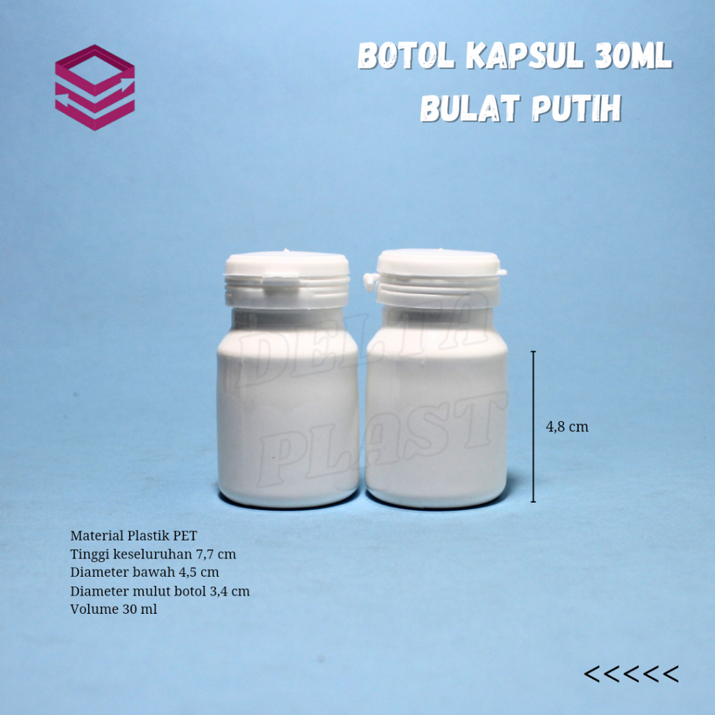 Jual Botol Kapsul Isi 30 Kapsul Bulat Putih Botol Garlic Shopee