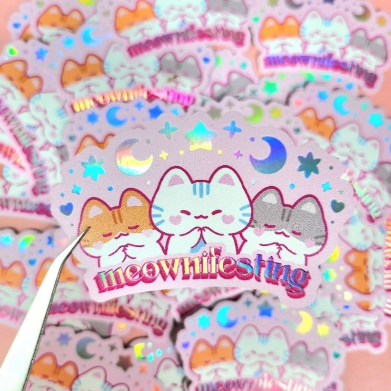 Jual Leendoodles Gwenchana Meownifesting Overworked Holo Stickers