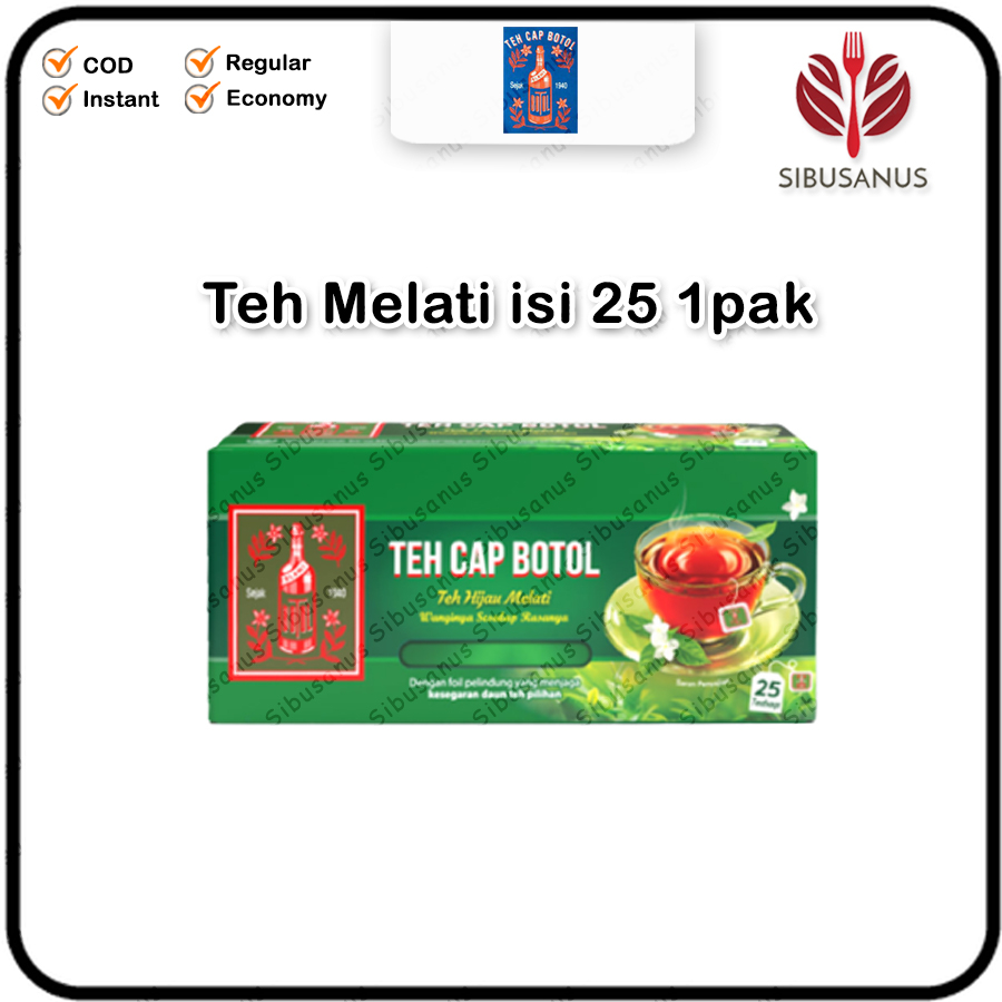 Jual Teh Celup Cap Botol Isi 25 Wangi Hijau Aroma Melati Tea Bags Kotak