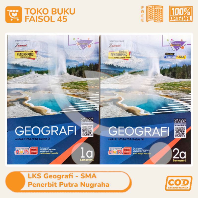 Jual LKS Geografi SMA Kelas 10 11 12 Putra Nugraha Zamrud Semester