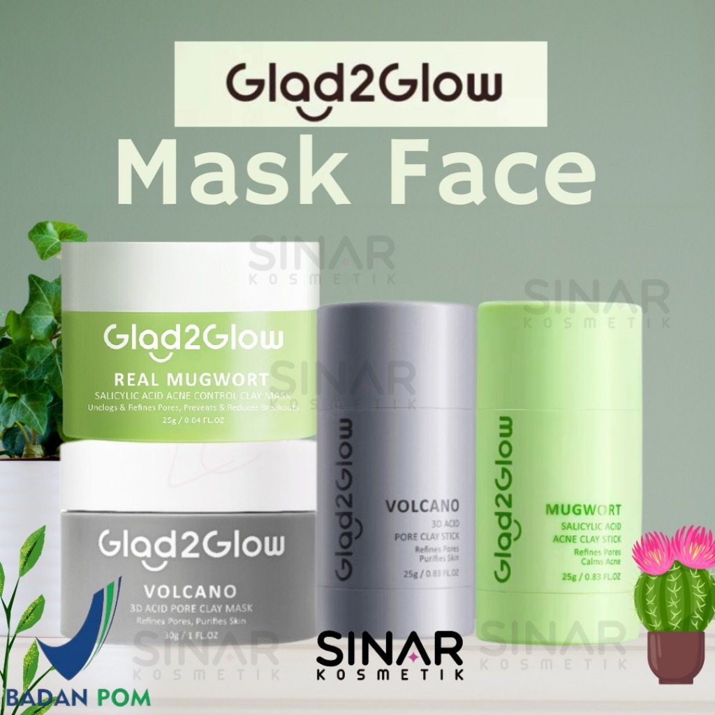 Jual Glad Glow Face Mask Series Real Mugwort Volcano Deep Pores