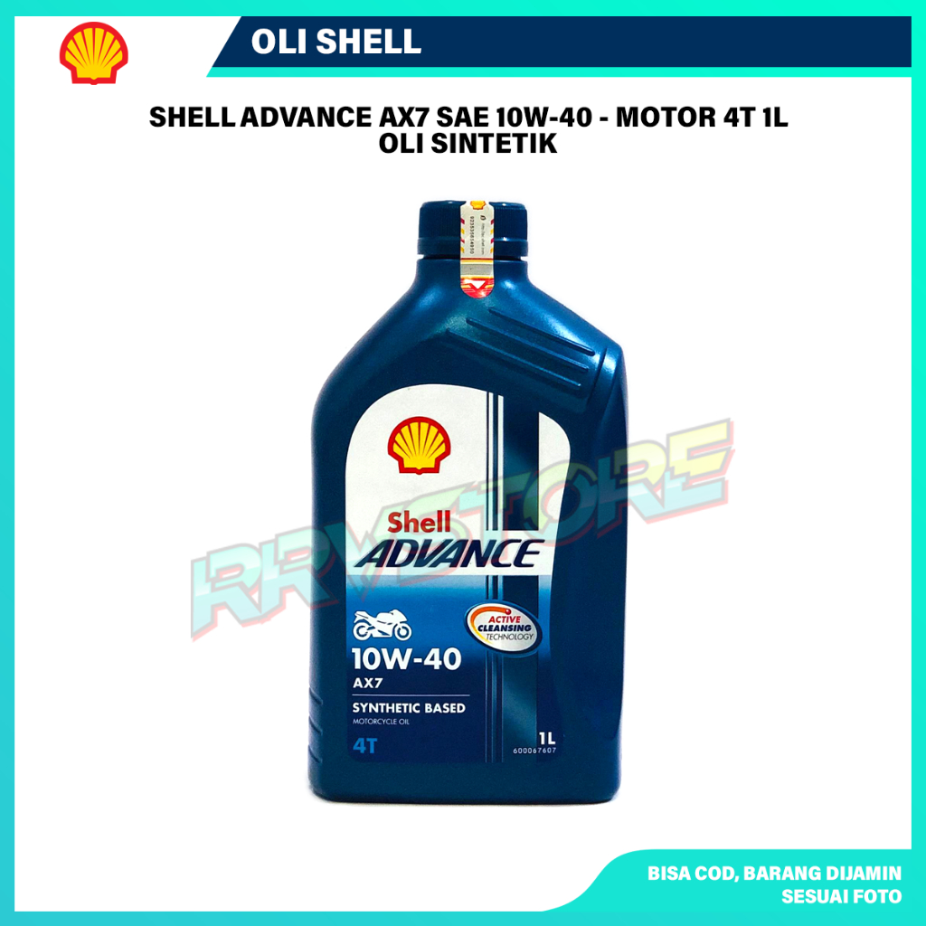 Jual Oli Shell Advance AX7 SAE 10W 40 API SN JASO MA2 MB Untuk Motor 4T