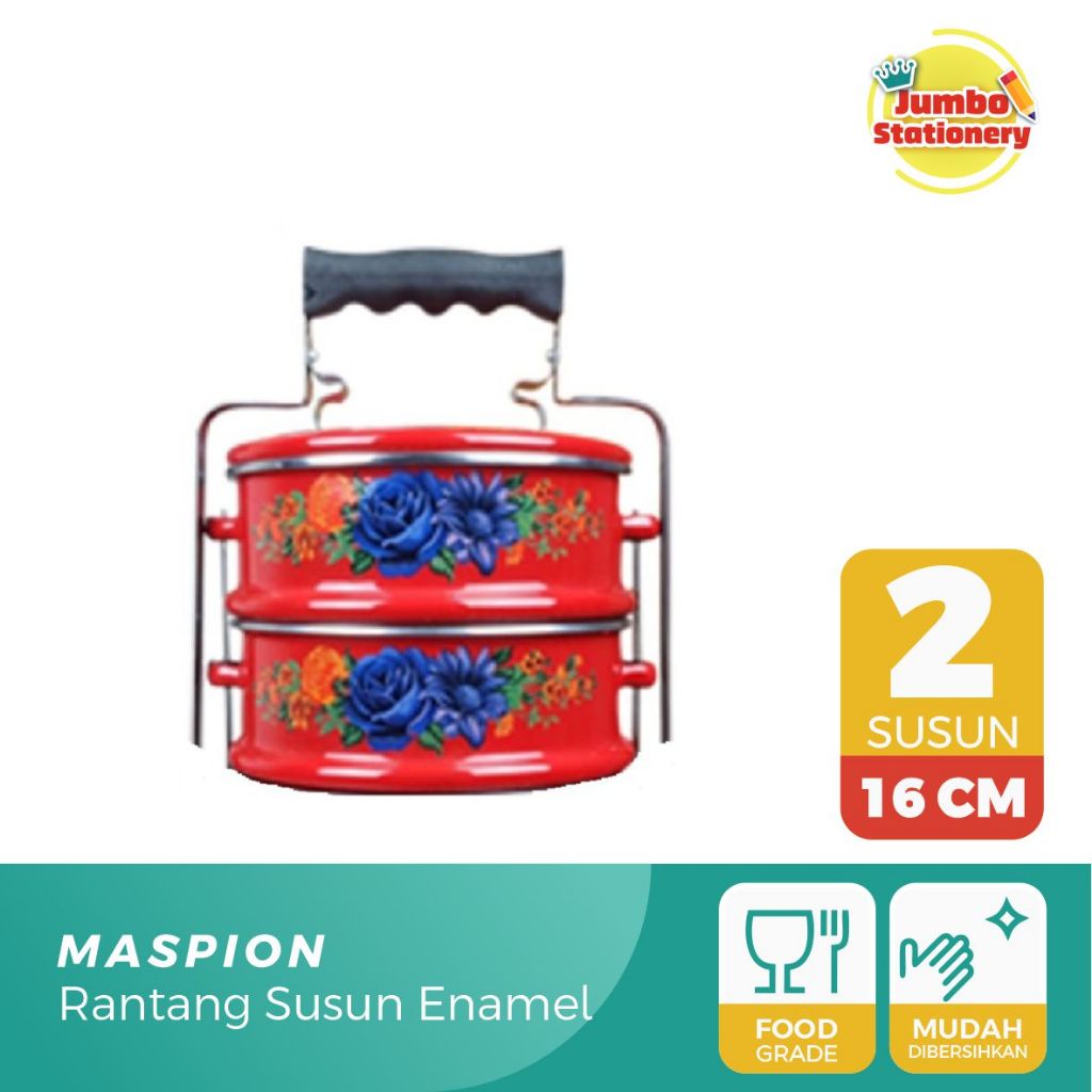 Jual Maspion Rantang Susun Kedaung Enamel Rantang Susun Cm Merah