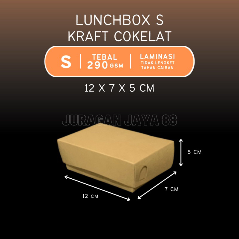 Jual Paper Lunch Box Kotak Makan Ukuran 12x7x5cm Lunchbox S Small