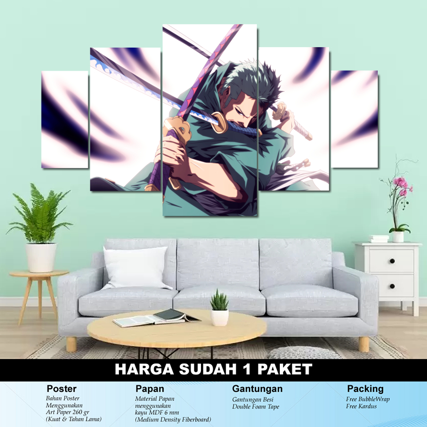 Jual Wall Decor Anime 1 SET Pajangan Hiasan Dinding ONE PIECE 5pcs