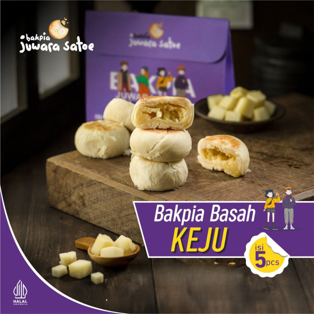 Jual BAKPIA JUWARA SATOE Isi 5 Bakpia Basah Keju Oleh Oleh Khas