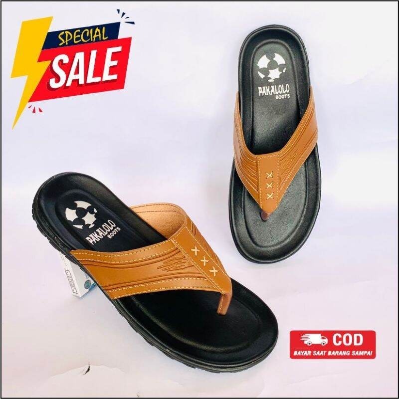 Jual SANDAL PRIA PAKALOLO001 N 2351 TERLARIS Sandal Pria Kulit Asli