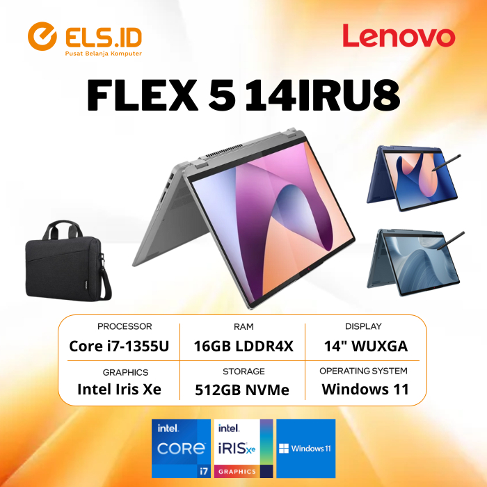 Jual IdeaPad Flex 5 14IRU8 Touch 2in1 I7 1355U 16GB SSD 512GB 14 WUXGA