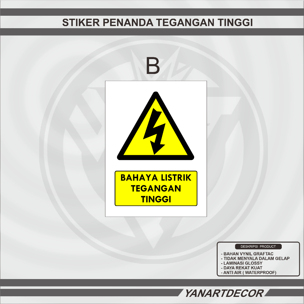 Jual Stiker K Awas Tegangan Tinggi Ukuran X Cm Dan X Stiker