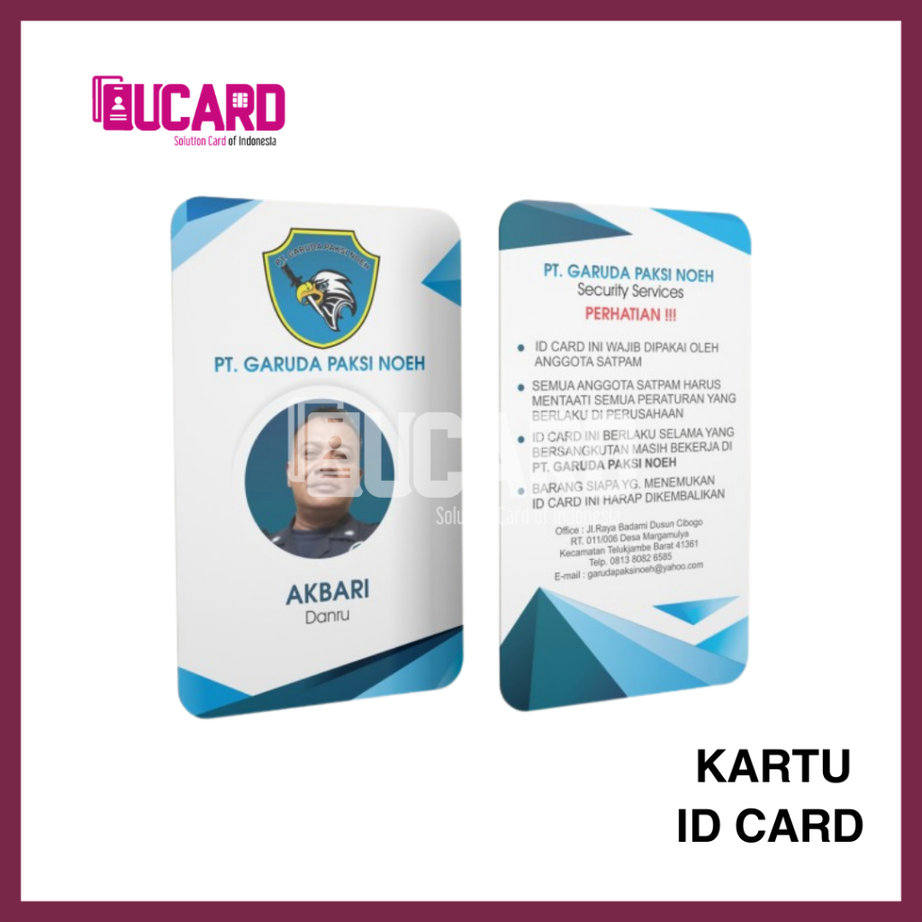 Jual CETAK ID CARD PEGAWAI BAHAN TEBAL KARTU PELAJAR MAHASISWA PVC