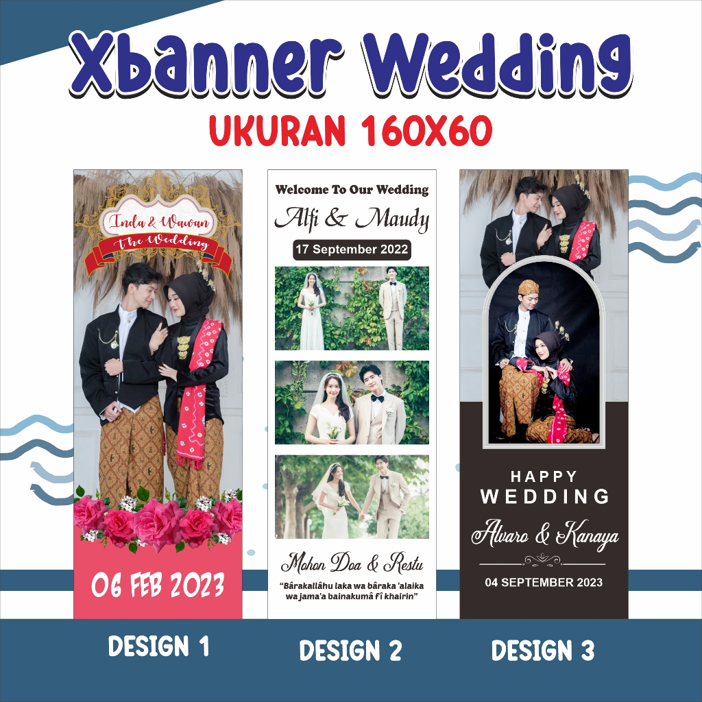 Jual X BANNER WEDDING PERNIKAHAN ENGGAGMENT TIANG ACARA LAMARAN RESEPSI