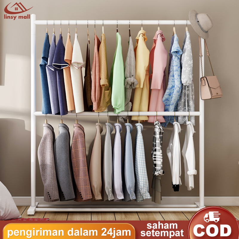 Jual Stand Hanger Double Gawang Baju Gantungan Gantungan Baju Besi Baju