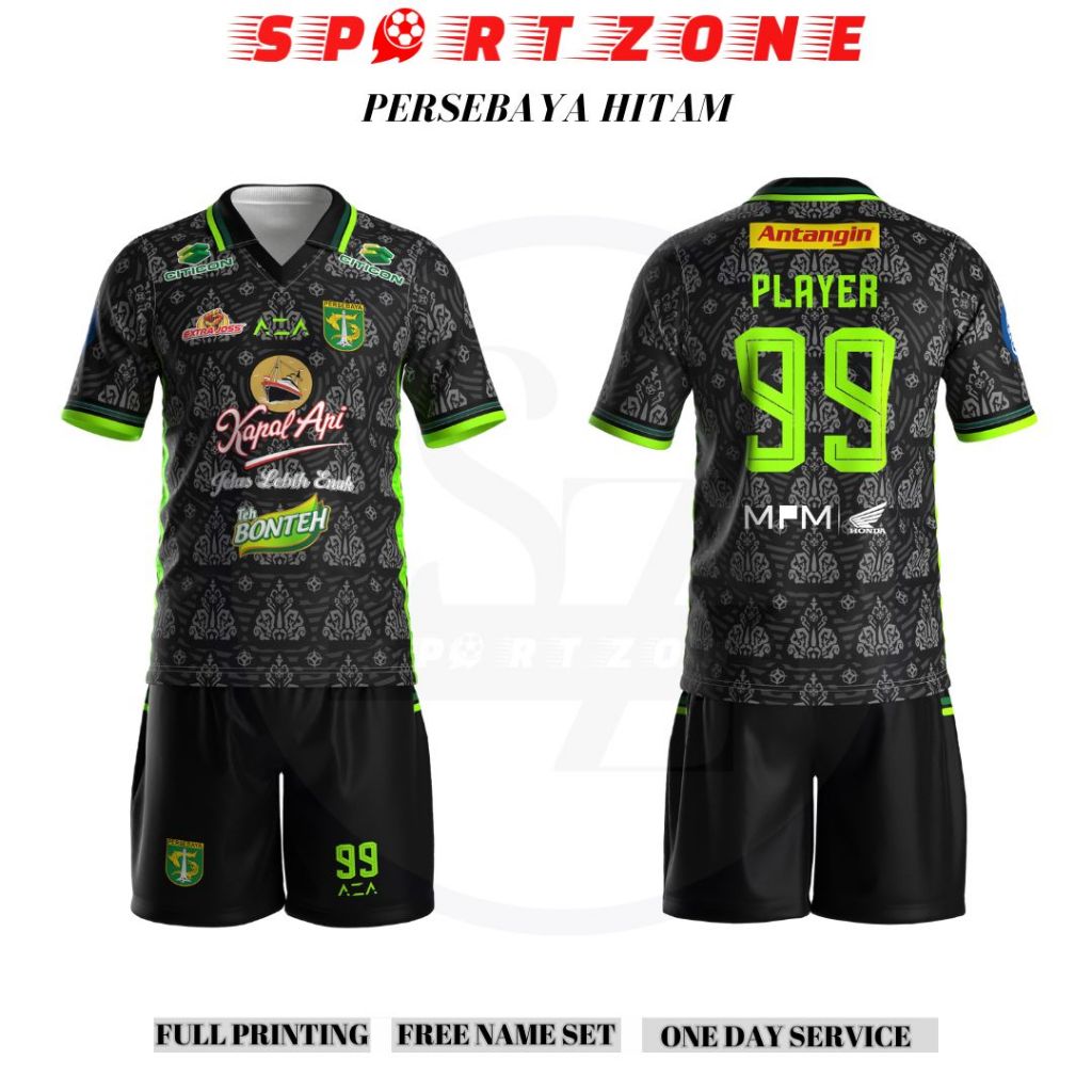 Jual Jersey Baju Bola Persebaya Hitam Premium Full Printing