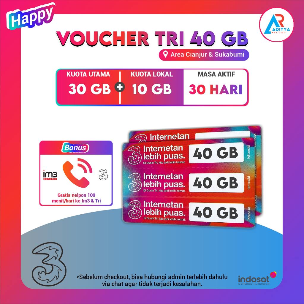 Jual Voucher Tri Happy Gb Hari Lokal Cianjur Sukabumi Shopee