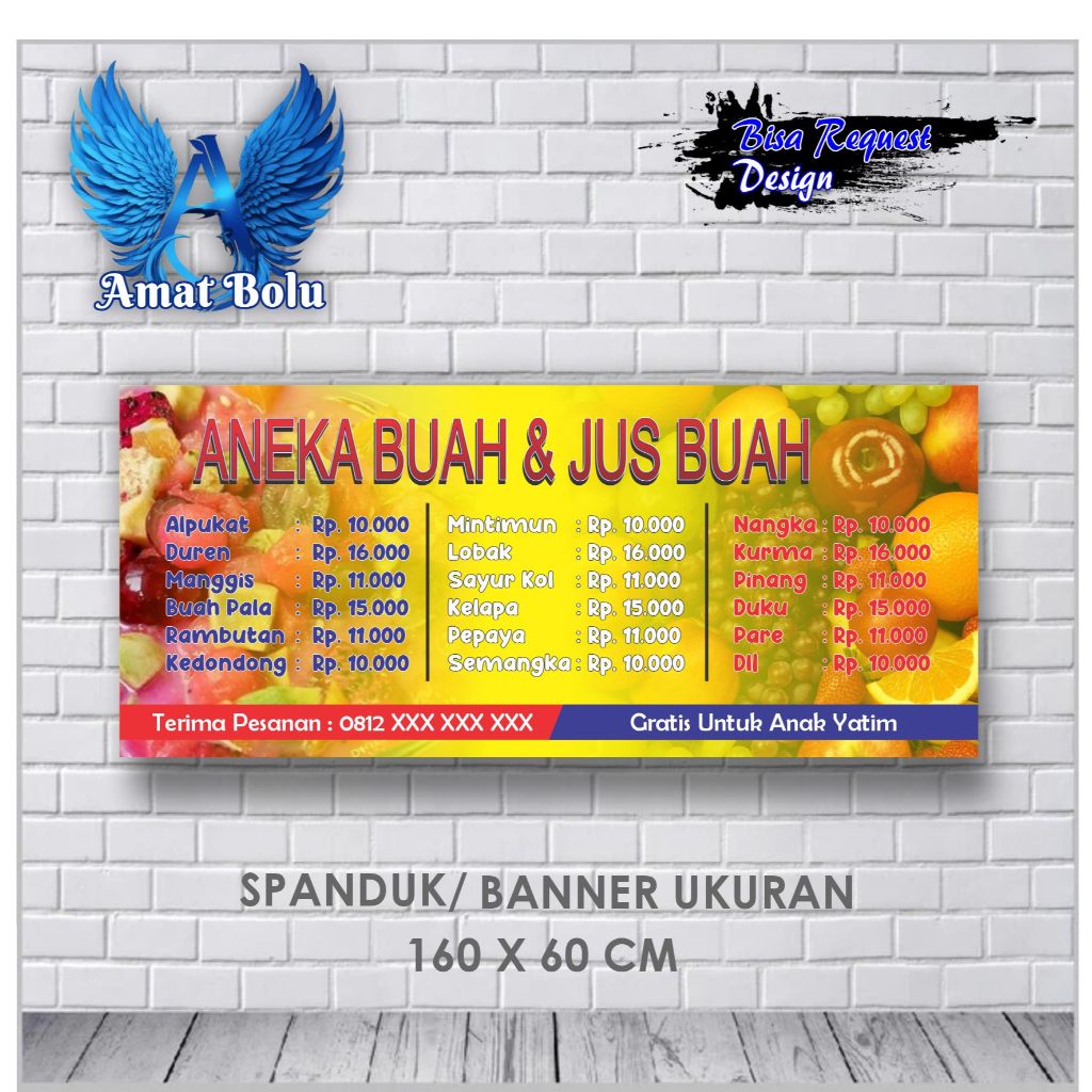 Jual Banner Mmt Spanduk Aneka Jus Buah Ukuran X Bisa Request