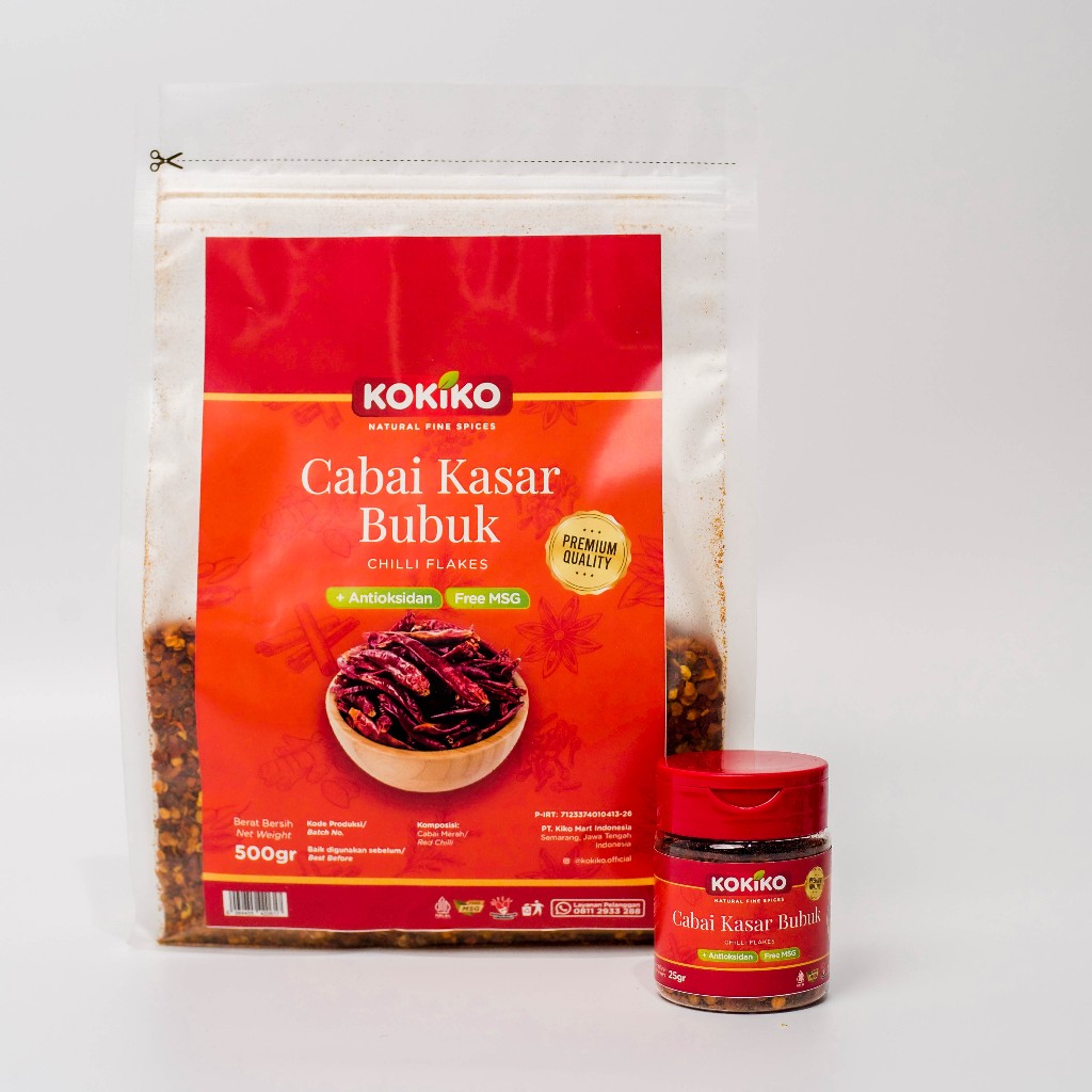 Jual CABAI KASAR CHILLI FLAKES KOKIKO 25 100 GRAM Shopee Indonesia