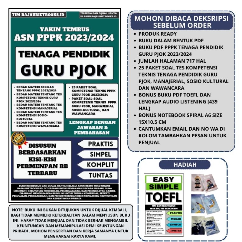 Jual Buku Yakin Tembus Asn Pppk Guru Pjok Tenaga Pendidik Terbaru Dan