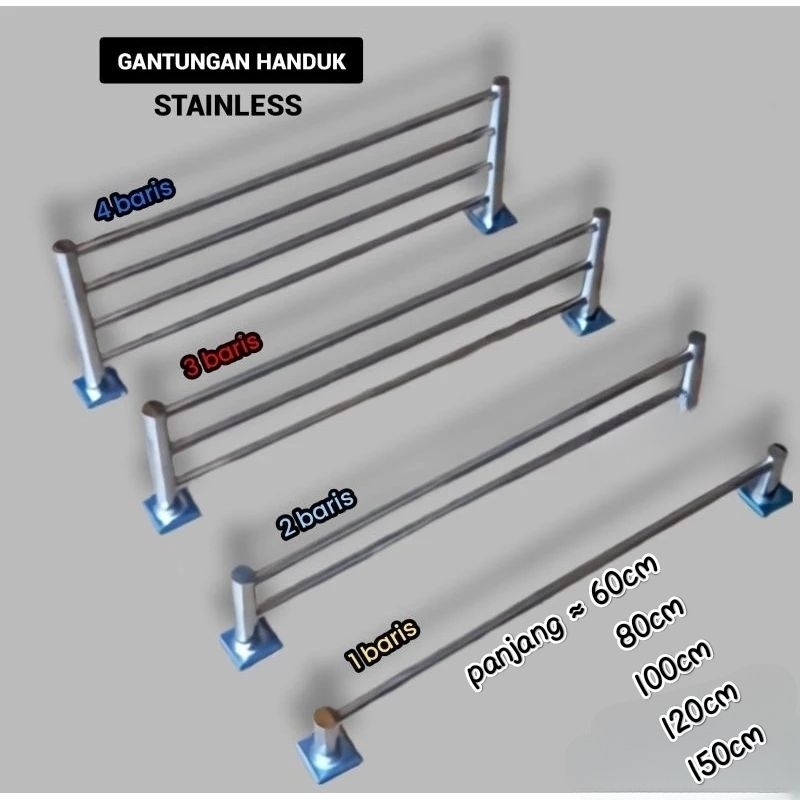 Jual Gantungan Handuk Kamar Mandi Jemuran Handuk Stainless 1 S D 4