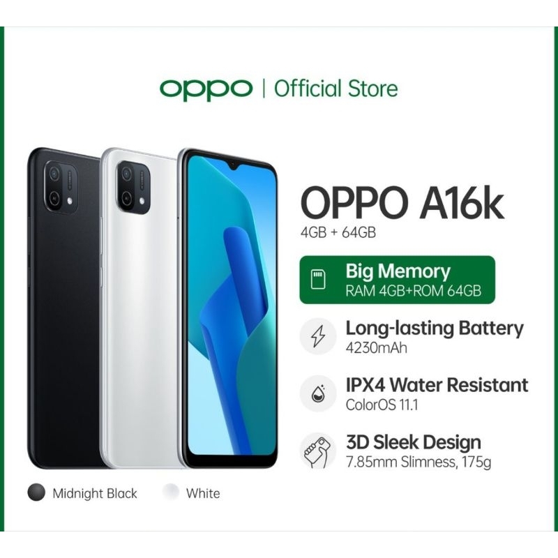 Jual OPPO A16K RAM 4 64 GB GARANSI OPPO INDONESIA Shopee Indonesia