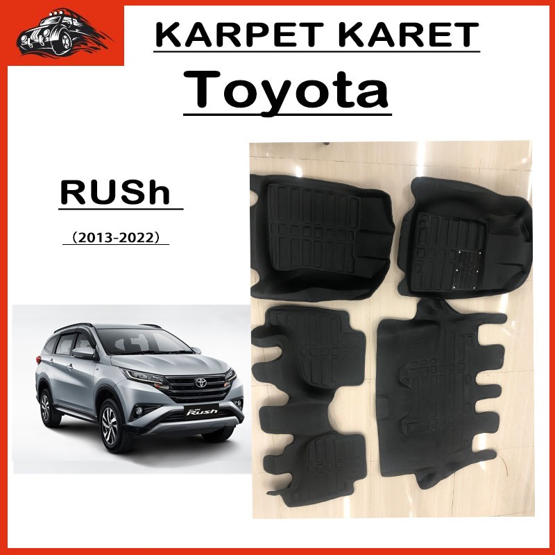 Jual RUSH 4pcs Set 3 Baris Karpet Karet Alas Lantai Toyota All New