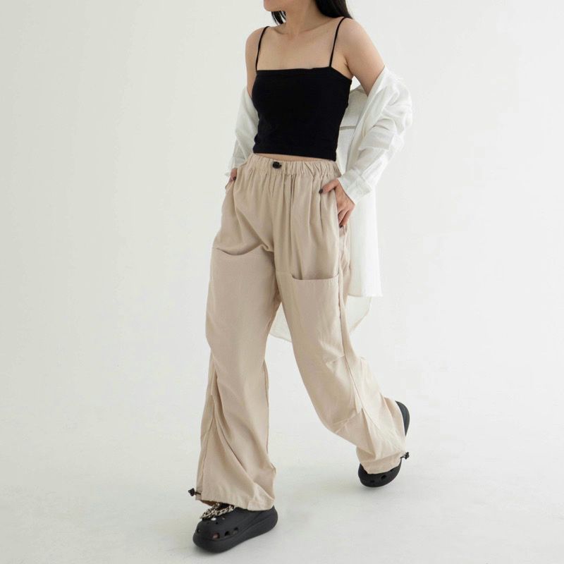 Jual ZAYIDA Yuna Cargo Pants Celana Kulot Cargo Wanita Highwaist Tali