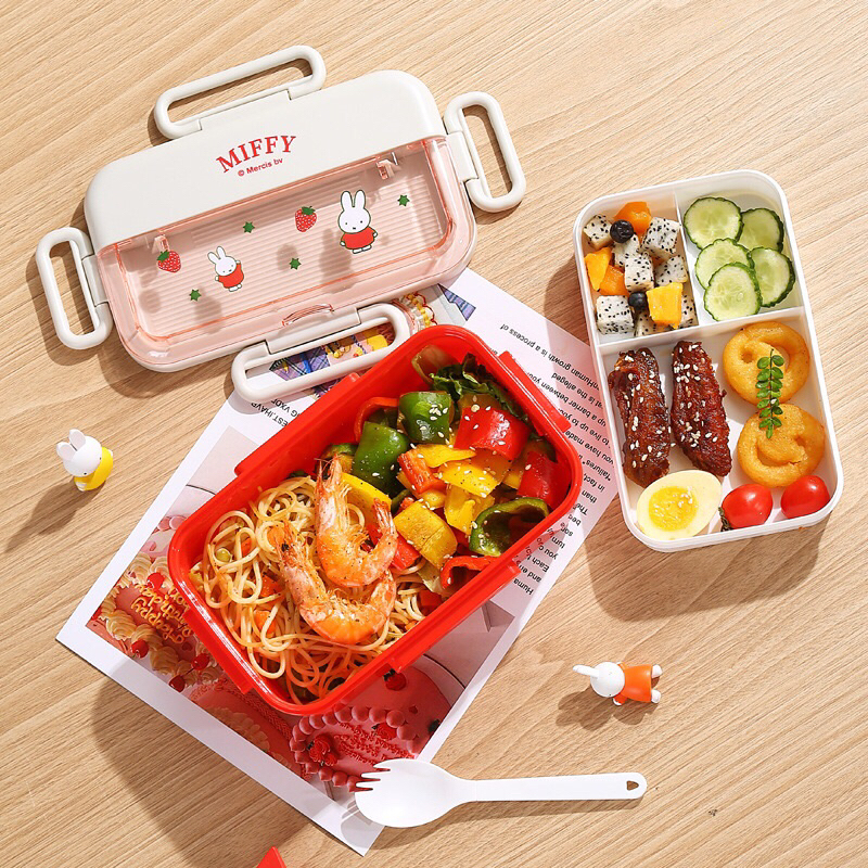 Jual LUNCH BOX Lunchbox KOTAK BEKAL KOTAK MAKAN 2 LAYER MOTIF MIFFY