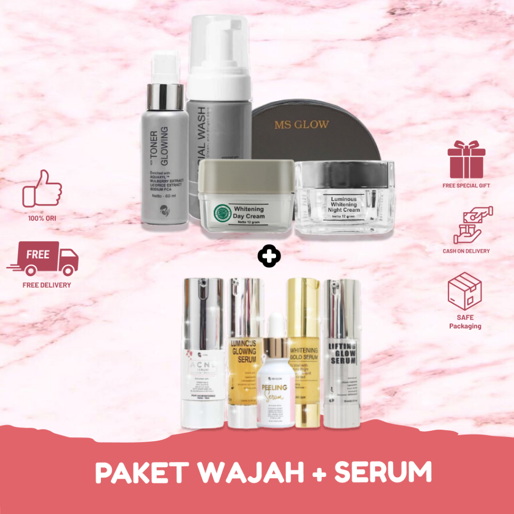 Jual Paket Wajah Ms Glow Serum Ms Glow Lengkap Paket Whitening Acne